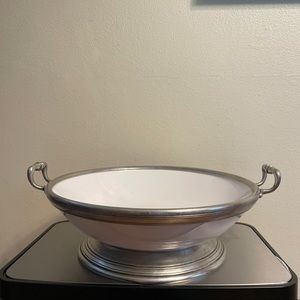Arte Italica pewter and ceramic bowl 13”
